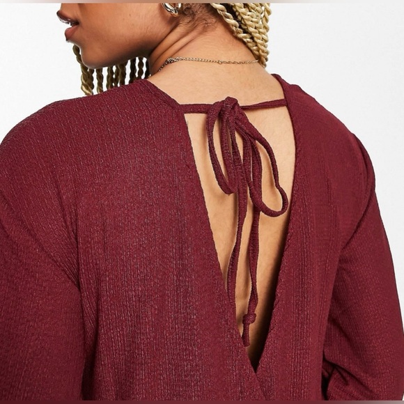 NWT ASOS // NA-KD Cut Out Oversized Long Sleeve Mini Babydoll Smock Dress - Picture 2 of 5